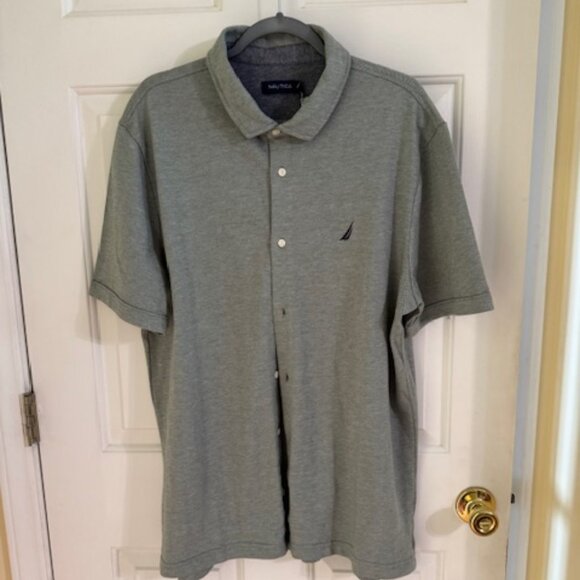 Nautica Men's Button - Up Shirt Seaside-Green - Picture 1 of 6